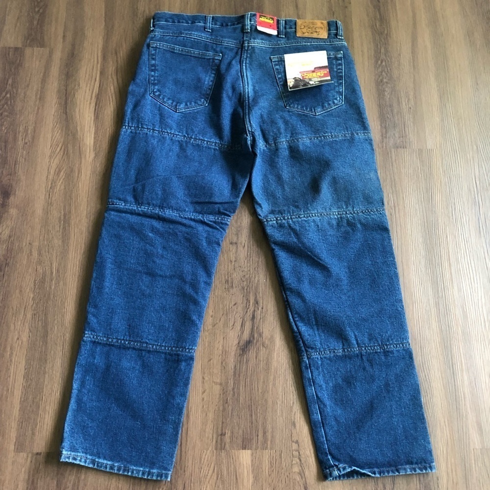 DRAGGIN JEANS Kevlar Lined 18x30 Motorcycle Pants Fast Company Vintage NWT Denim
